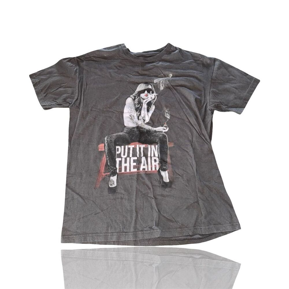 Vintage Y2K Sexy Streetwear Graphic T-Shirt “Two in the Shirt” Black Unisex L